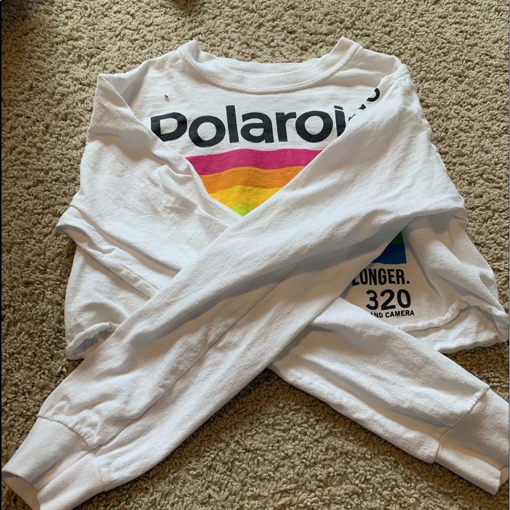 Polaroid cropped long sleeved tee